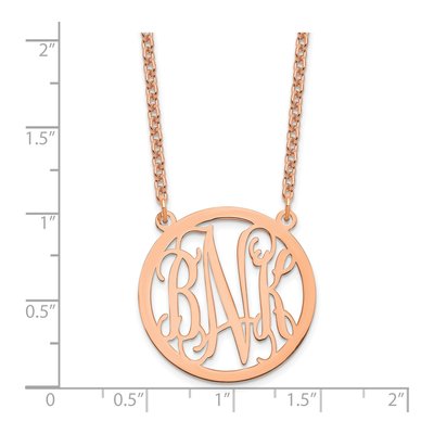 Rose Gold-Plated Sterling Silver Personalized Round Monogram Necklace – view 3