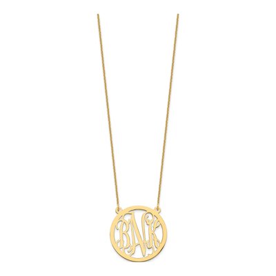 14K Yellow Gold Personalized Monogram Necklace – view 2
