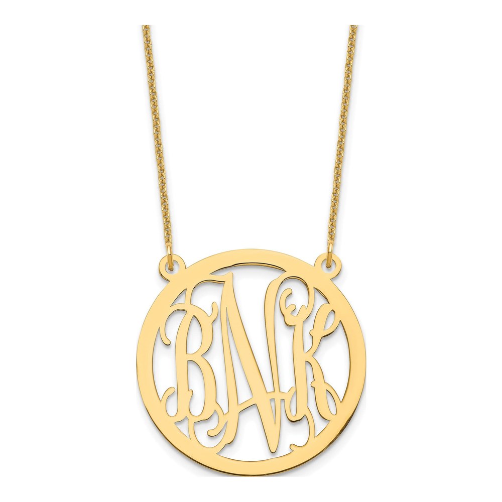 14K Yellow Gold Personalized Monogram Necklace