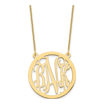 14K Yellow Gold Personalized Monogram Necklace