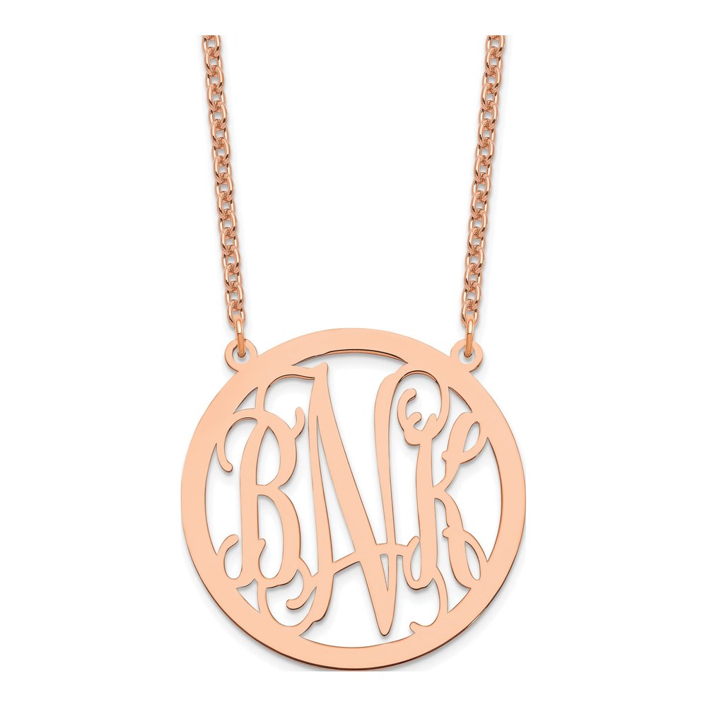 Rose Gold-Plated Sterling Silver Personalized Monogram Necklace