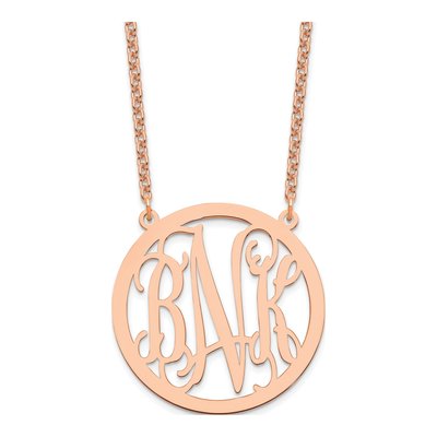 Rose Gold-Plated Sterling Silver Personalized Monogram Necklace