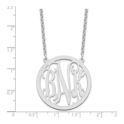 Sterling Silver Large Round Monogram Necklace – view 3