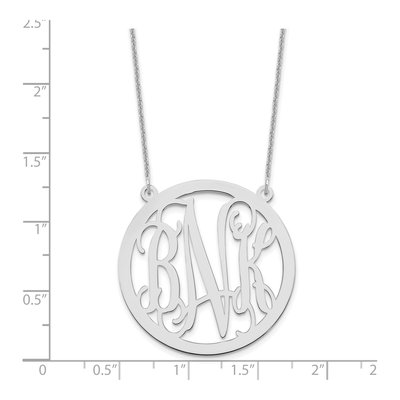 14K White Gold Large Monogram Necklace – view 3