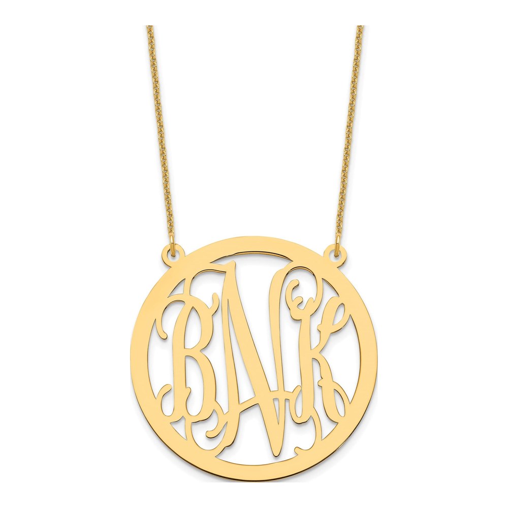 14K Yellow Gold Large Monogram Necklace