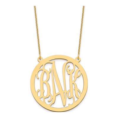 14K Yellow Gold Large Monogram Necklace
