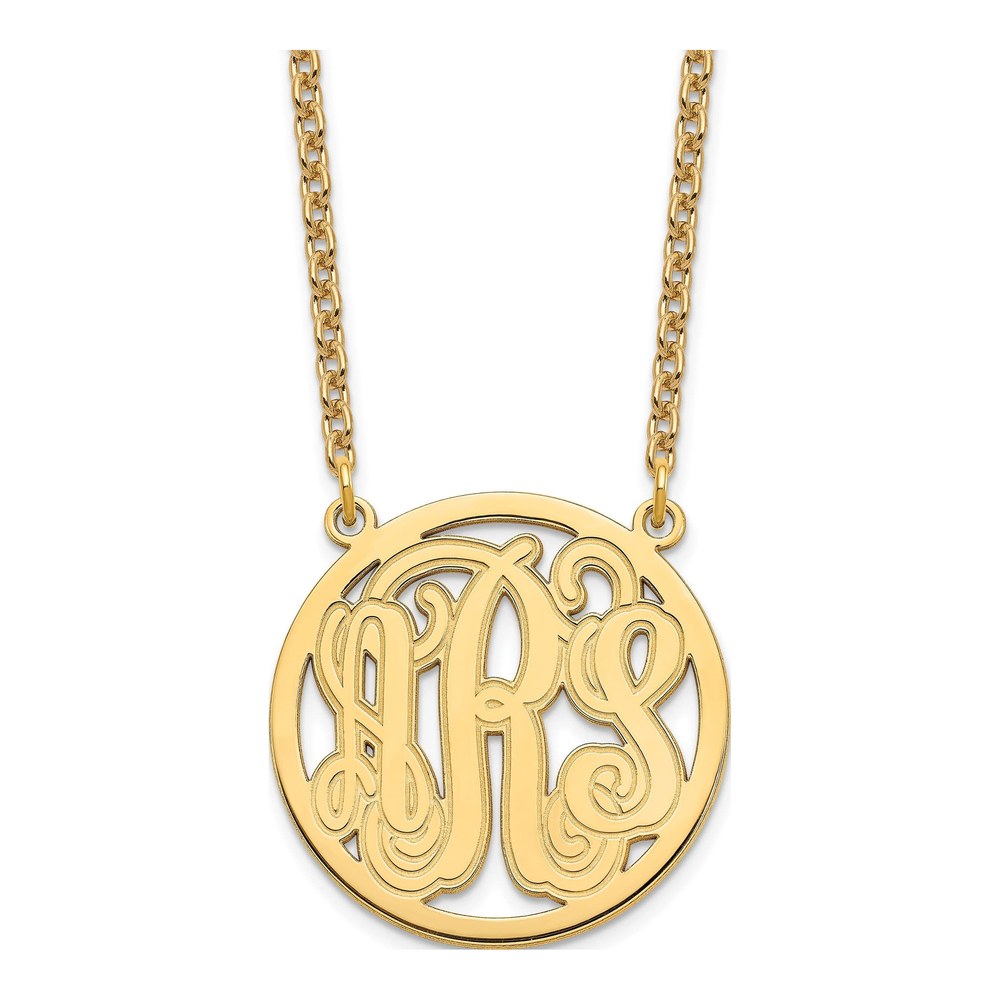 Gold-Plated Sterling Silver Personalized Monogram Necklace