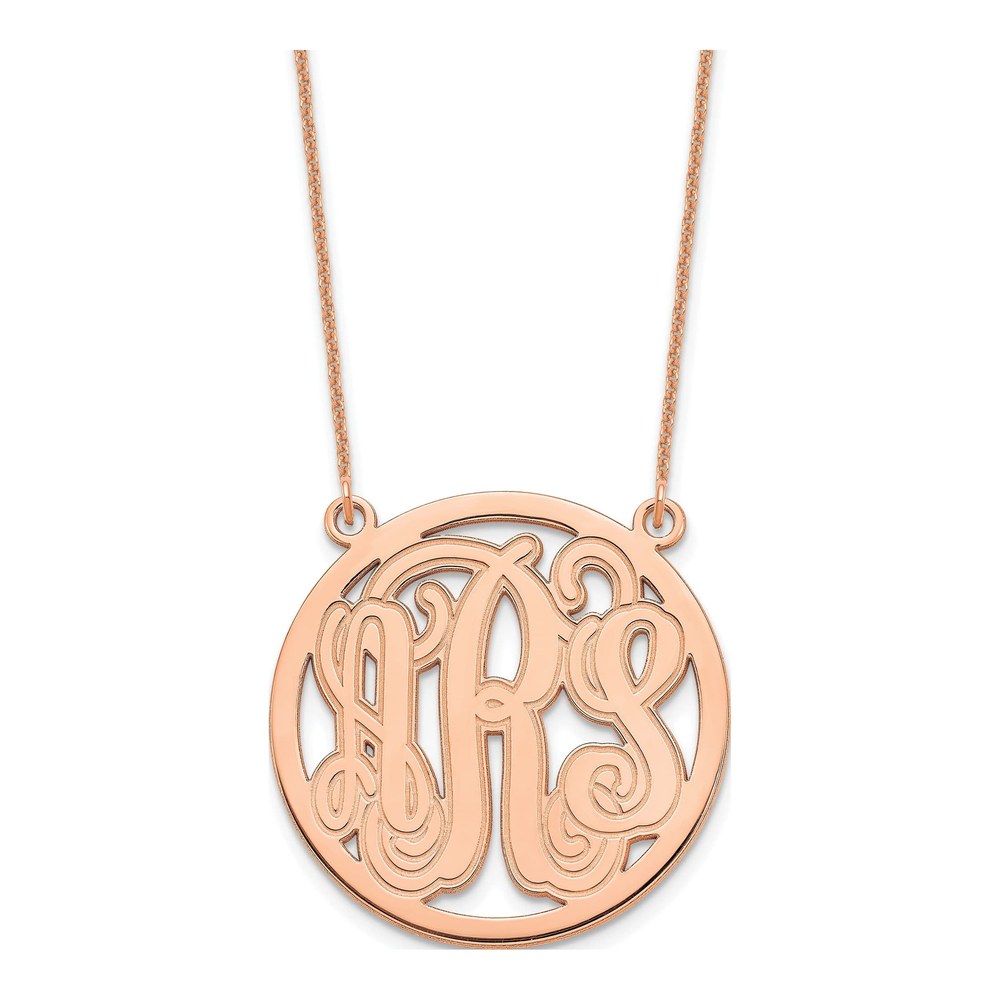 14K Rose Gold Personalized Monogram Necklace