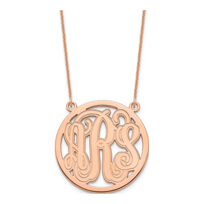14K Rose Gold Personalized Monogram Necklace