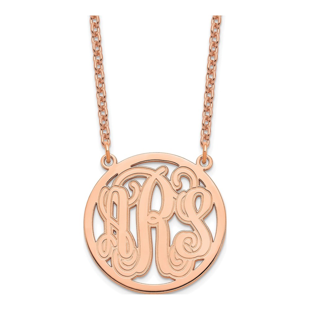 Rose Gold-Plated Sterling Silver Personalized Monogram Necklace