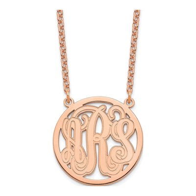 Rose Gold-Plated Sterling Silver Personalized Monogram Necklace