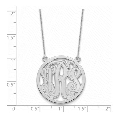 14K White Gold Etched Monogram Necklace – view 3