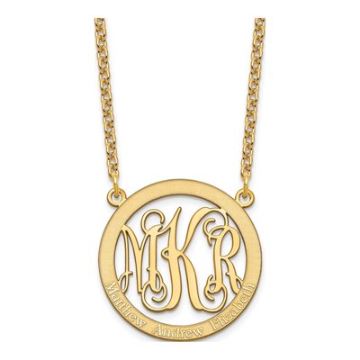 Gold-Plated Sterling Silver Personalized Family Monogram Necklace – view 2
