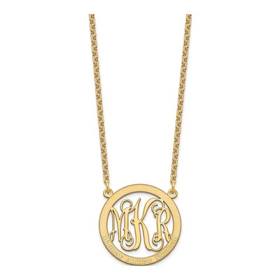 Gold-Plated Sterling Silver Personalized Family Monogram Necklace – view 3