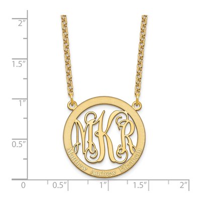 Gold-Plated Sterling Silver Personalized Family Monogram Necklace – view 4