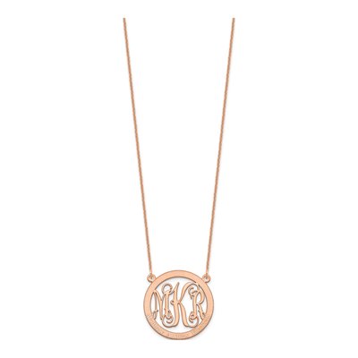 14K Rose Gold Personalized Family Monogram Necklace – view 3