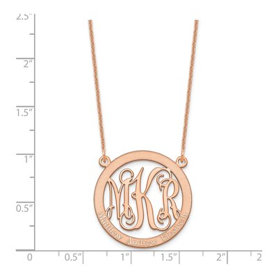 14K Rose Gold Personalized Family Monogram Necklace – view 4