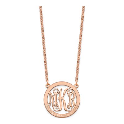 Rose Gold-Plated Sterling Silver Personalized Family Monogram Necklace – view 3