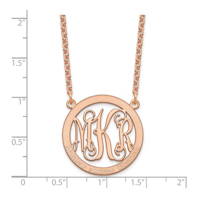 Rose Gold-Plated Sterling Silver Personalized Family Monogram Necklace – view 4
