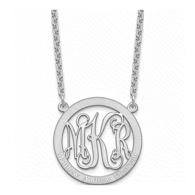 Sterling Silver Personalized Family Monogram Necklace – view 2