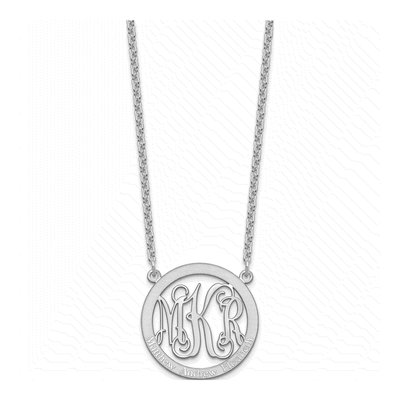 Sterling Silver Personalized Family Monogram Necklace – view 3