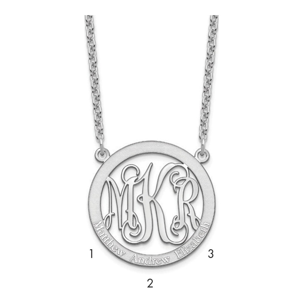 Sterling Silver Personalized Family Monogram Necklace