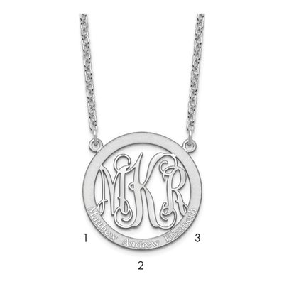 Sterling Silver Personalized Family Monogram Necklace