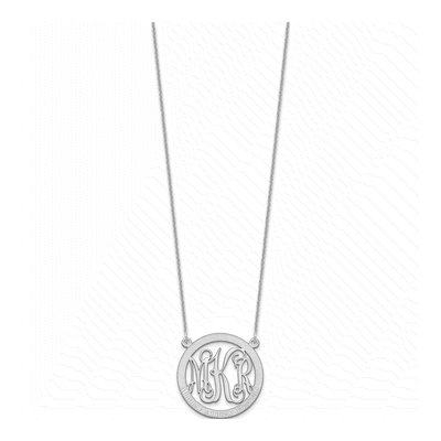 14K White Gold Small Family Monogram Necklace – view 3
