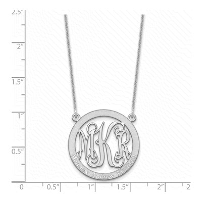 14K White Gold Small Family Monogram Necklace – view 4