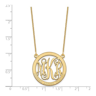 14K Yellow Gold Personalized Family Monogram Necklace – view 4