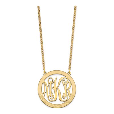 Large Family Monogram Necklace | Personalized Gold Plated – view 3