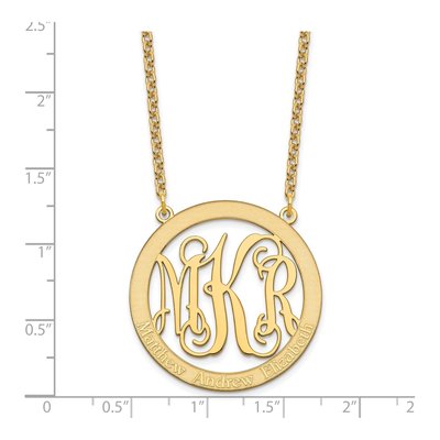 Large Family Monogram Necklace | Personalized Gold Plated – view 4