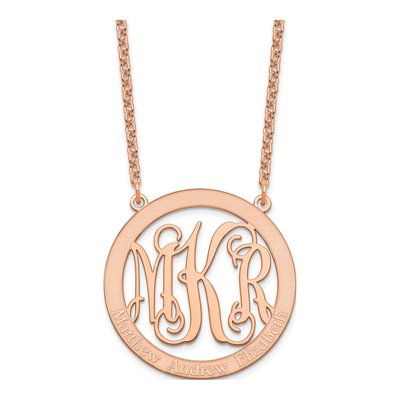 Rose Gold-Plated Sterling Silver Personalized Monogram Necklace – view 2
