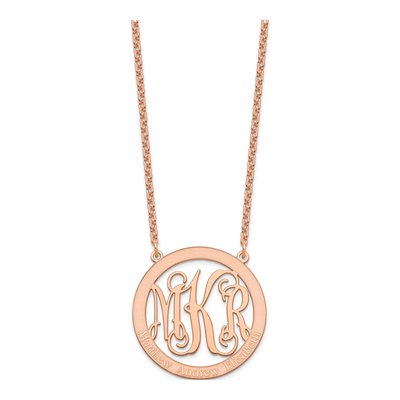 Rose Gold-Plated Sterling Silver Personalized Monogram Necklace – view 3