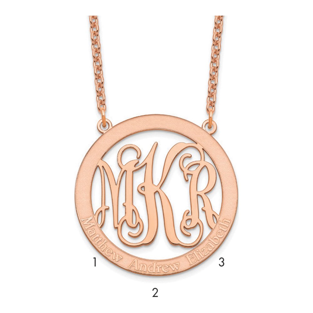 Rose Gold-Plated Sterling Silver Personalized Monogram Necklace