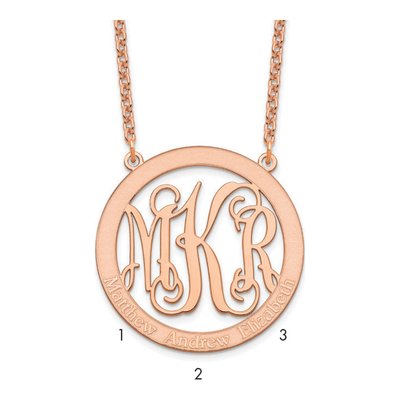 Rose Gold-Plated Sterling Silver Personalized Monogram Necklace