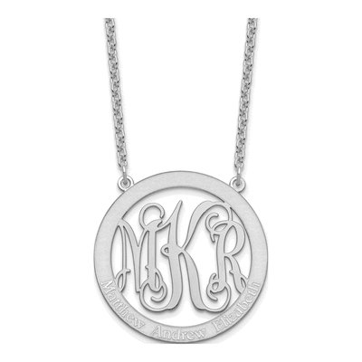 Sterling Silver Personalized Family Monogram Pendant Necklace – view 2
