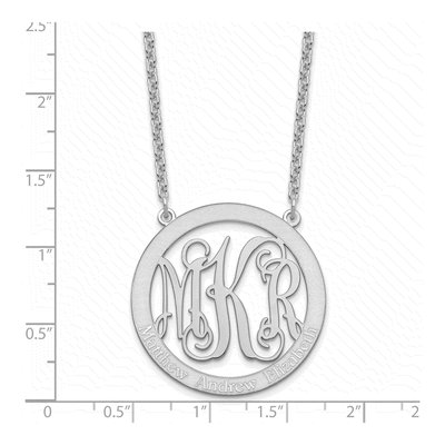 Sterling Silver Personalized Family Monogram Pendant Necklace – view 4