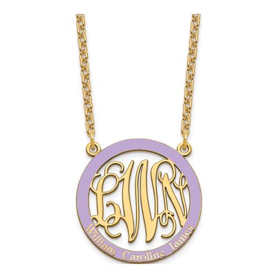 Gold-Plated Sterling Silver Personalized Family Monogram Pendant Necklace – view 2