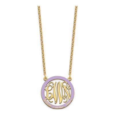 Gold-Plated Sterling Silver Personalized Family Monogram Pendant Necklace – view 3