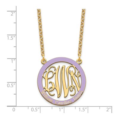 Gold-Plated Sterling Silver Personalized Family Monogram Pendant Necklace – view 4