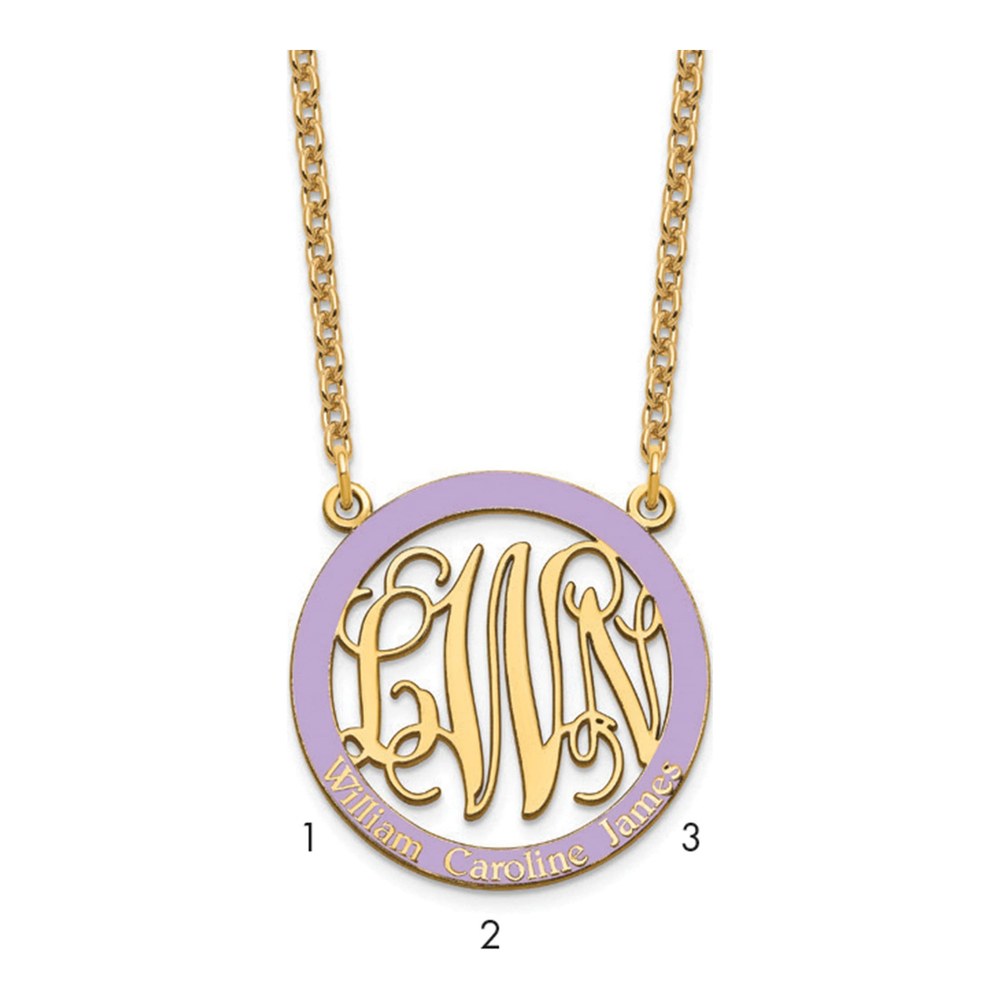 Personalized Family Monogram Necklace, 18" Chain