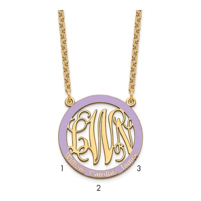 Gold-Plated Sterling Silver Personalized Family Monogram Pendant Necklace