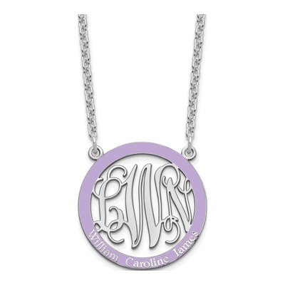 Sterling Silver Family Monogram Pendant Necklace – view 2
