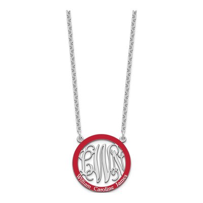 Sterling Silver Family Monogram Pendant Necklace – view 3