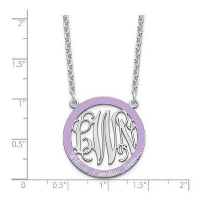 Sterling Silver Family Monogram Pendant Necklace – view 4