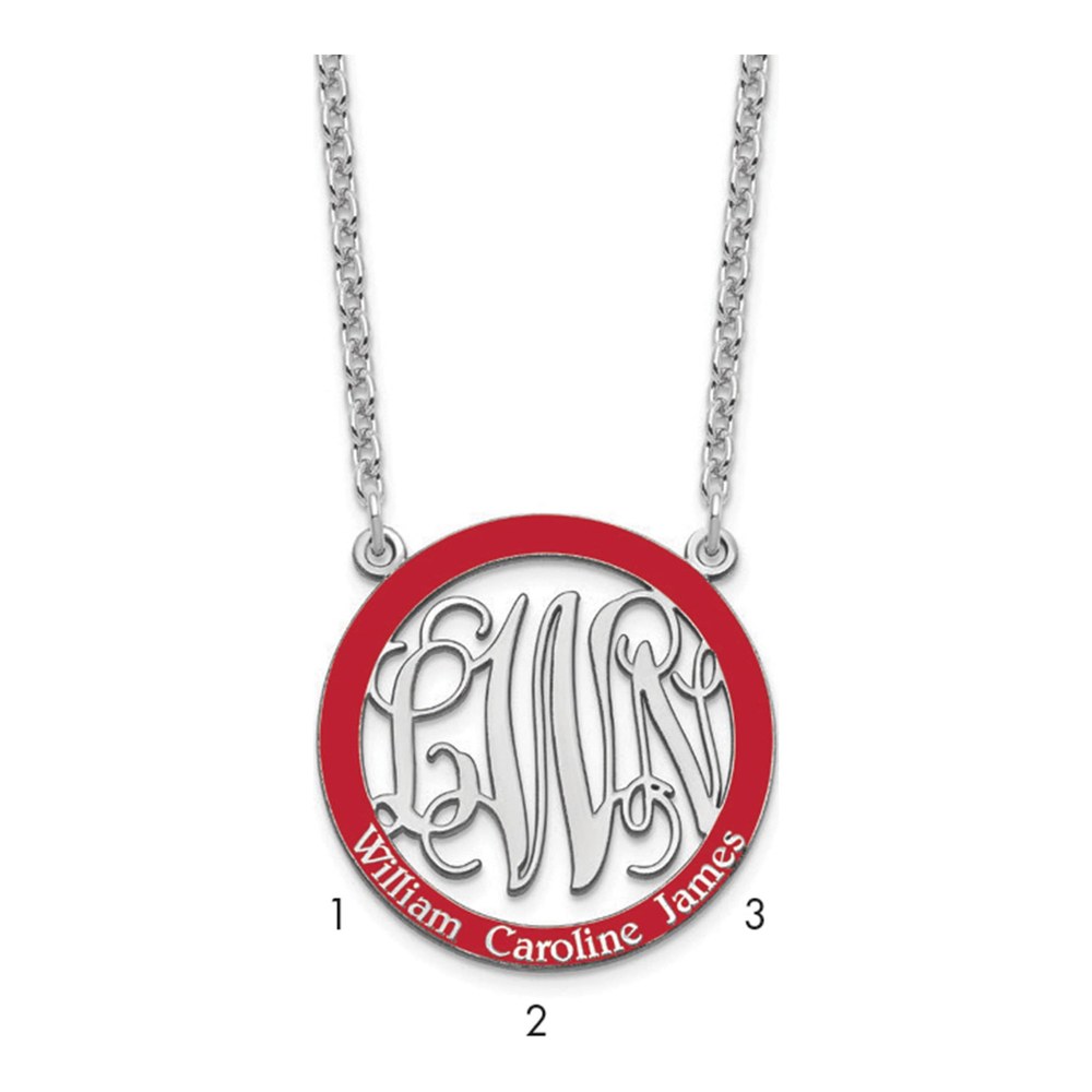 Sterling Silver Family Monogram Pendant Necklace