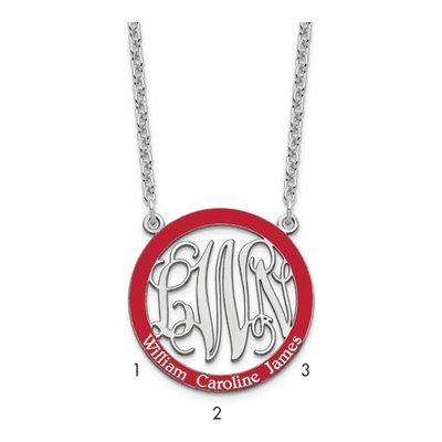 Sterling Silver Family Monogram Pendant Necklace