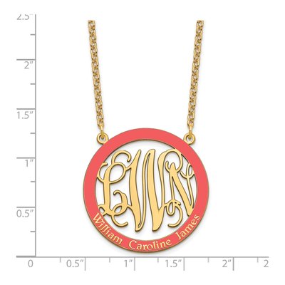 Gold-Plated Sterling Silver Large Family Monogram Pendant Necklace – view 4