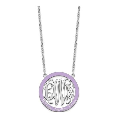 Sterling Silver Personalized Family Monogram Pendant Necklace – view 3